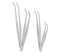 4pcs Stainless Steel Garden Tweezers Set for Seedlings and Containers | 20cm 25cm 18cm 12cm Sizes, Fine-tip Access, Silver Finish, for Succulent Enthusiasts and Model Makers