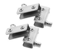 4pcs Stainless Steel Glass Door Hinge for 5-7mm Cabinet Doors | Tool Free Mounting, Rust Resistant Hardware, Silver Finish, for Retail Display and Bathroom Use