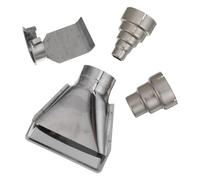 4pcs Stainless Steel Heat Gun Nozzle Set for Vinyl Wrap Application | Mini Attachable Accessories, Hot Air Soldering Station Use, Embossing and Desoldering Tasks, Silver Finish