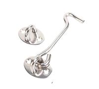 4pcs Stainless Steel Heavy Duty Latch Lock with Screws Barn Door Easy Locks Gate Window Wind Hook Hasps for Hardware for Outdoor Garden(Silver)