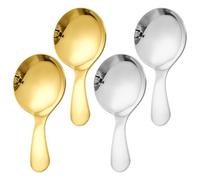 4pcs Stainless Steel Ice Cream Scoop for Dessert, Coffee, Sugar, Beans | Short Handle Design, Easy to Store and Operate, Suitable for Kitchenware Collection, Dessert and Seasonings