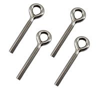 4Pcs Stainless Steel M12 Eye Bolt Long Shank Threaded Rod Ringbolt Closed Ring Eyelet Bolt