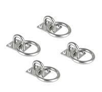 4Pcs Stainless Steel Metal Pad Eye Plate Heavy Duty Stable Ring Hook Tie Ring Galvanized Diamond Boat Pad Eye Plate for Connectivity Horses