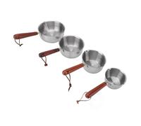 4PCS Stainless Steel Mini Pot, Mini Sauce Pan Butter Warmer with Wooden Handle Small Milk Pan Melting Pot for Making Sauces Reheating Soup Heating Milk