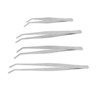 4pcs Stainless Steel Planting Tweezers Set for Succulents, 4 Sizes | Multi Functional, Gentle Care for Cacti, 12cm 18cm 20cm 25cm, Silver Finish
