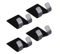 4Pcs Stainless Steel Razor Holder Wall Hanger 6.1x4.5x3cm Black | Punch Free Hook, Rustproof Build, Modern Smooth Surface, for Shower Caps, Cell Phone, Small Spaces