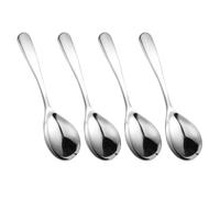 4pcs Stainless Steel Round Spoon Thick Short Soup Spoon Table Spoon Kitchen Utensils for Soup Cooking