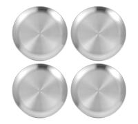 4pcs Stainless Steel Serving Plate for Appetizers Snacks and Barbecue | Rust Resistant Sl inish, Smooth Easy-clean Surface, Multipurpose Dining Accessory for Home Cooks, Caterers and Parties