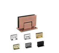4Pcs Stainless Steel Shower Enclosure Cubicle Glass Door Hinge 90 135 180 Degrees Bathroom Gate Clamp(Red Copper,90 Degress)