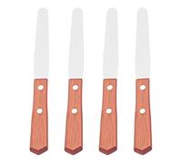 4Pcs Stainless Steel Spatula, with Wooden Handle, Waxing Spatulas for Women's Hair Removal