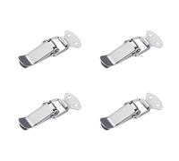 4Pcs Stainless Steel Spring Loaded Toggle Latch Catch Clamp Clip Duck Billed Buckles for Cabinet Drawer Case Box Toolbox, 130mm Overall Length