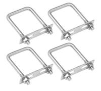 4Pcs Stainless Steel Square U-Bolts, Complete Set with Nuts and Plates for Trailers, Boats, and More