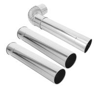 4pcs Stainless Steel Stove Flue Extension Kit with Elbow Pipe 60cm | Easy Installation, Extended Height Design, Wide System Compatibility, High Temperature Resistance, Straight Chimney Accessory