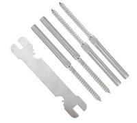 4pcs Stainless Steel Swage Lag Screws for Deck Railing Wire Rope | Rustproof Hardware, Secure Wood Post Anchoring, Outdoor Stair Runs, Silver Finish, Reflective Surface