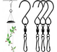 4pcs Stainless Steel Swivel Hooks Clips - Wall-Mounted Rotating S Hooks for Hanging Wind Spinners, Wind Chimes, Crystal Twisters, Kitchen, Bedroom, Garden, Party Decor, Durable & Rust-Resistant