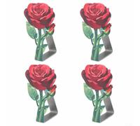 4Pcs Stainless Steel Table Cloth Clamps, Adjustable for Tables up to 1 77in Thick, for Securing Table Covers at For Weddings and Picnics (Red)