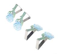 4Pcs Stainless Steel Table Cloth Clips with Elastic Hold to Secure Table Covers on Tables up to 1 77in Thick, Suitable for Events and Gatherings (Blue)