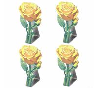 4Pcs Stainless Steel Table Cloth Clips with Secure Elastic Grip for Tables up to 1 77in Thick, Perfect for Keeping Covers in Place at Outdoor Events (Yellow)