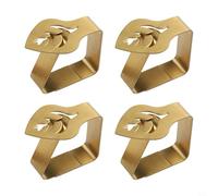 4PCS Stainless Steel Tablecloth Clips Shape Non-Slip Holders Thickened Design for Dining Table Covers for Home Party Picnic Wedding Banquet Outdoor Use in Silver Gold Rose Gold(gold)