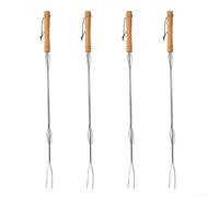 4Pcs Stainless Steel Telescopic BBQ Grill Forks for Outdoor Grilling For Campfire Kebab Roasting Extended Reach Up to 30.3 Inches (A)