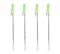 4Pcs Stainless Steel Telescopic BBQ Grill Forks for Outdoor Grilling For Campfire Kebab Roasting Extended Reach Up to 30.3 Inches (D)