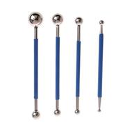 4pcs Stainless Steel Tile Grout Ball Set with Rubber Handle for Floor Seam Pressing, 7mm-5mm to 19mm-12mm Texturing Roller Tool Compatible with Ceramic and Porcelain Tiles
