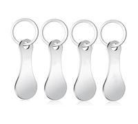 4Pcs Stainless Steel Trolley Coin, Trolley Token Removable Key for Releasing Supermarket Trolleys Shopping Token