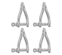 4pcs Stainless Steel Twisted Clevis Shackle 5mm Screw Pin for Sailing | Marine Hardware for Yachts and Fishing Boats, Silver Finish, Corrosion Resistance, Easy Assembly, Fishing Use