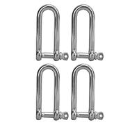 4pcs Stainless Steel U Type Shackle, Lengthen D Shackle for Marine Hardware, Wire Rope Lifting Shackles with Corrosion - Resistant Rust - Proof Design for Boats, Construction and (10MM)