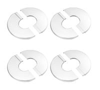 4pcs Stainless Steel Wall Split Flange, 25mm Round Plumbing Cover Plates Self-Adhesive Escutcheon Plate Cover Buckle Design Escutcheon Flange Plate Pipe Cover for Faucet Decoration Bathroom