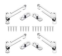 4Pcs Stainless Steel Window Limiter - 2 Left & 2 Right Handed Locks with Screws, Window Opening Restrictors, Ideal for Home Bedrooms, Office & Nursery Safety