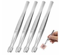 4PCS Stamp Tweezers Stainless Steel Portable Universal Collector's Tool for Stamps, Beads, and Delicate Items, Durable and Non-Slip, Ideal for Hobbyists and Collectors