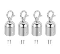 4PCS Stanchion Rope End Stopper, 95 * 42mm, Cord End Hook, Barrier Rope Hooks for Decking Rope Fittings Stanchion Post Guardrail Safety Lanyard (SL)