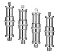 4pcs Standard 1/4 to 3/8 inch Metal Male Convertor Threaded Screw Adapter Tripod Spigot Stud for Studio Light Stand Ball Head Hotshoe/Coldshoe Adapter Flash Holder Wireless Flash Receiver Trigger