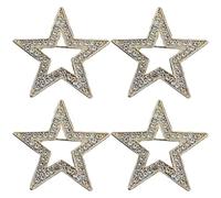 4pcs Star Pins Rhinestone Five-pointed Star Brooch Lapel Pins Bling Bag Backpack Badges Jewelry Elegant Scarf Shawl Clips for Women Men Holiday Wedding Easter Party Decorations, 3.60X3.60X0.70cm