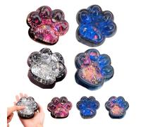 4Pcs Starry Sky Cat Paw Squishy - Taba Squishy Paw Fidget for Stress Relief, Soft Squishies for Adults, Party Favors (Dazzling Blue Red White Red and blue )