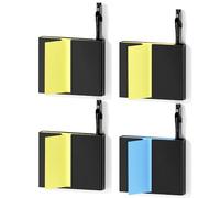 4Pcs Sticky Note Dispenser, Magnetic Sticky Note Holder for Post It Notes, 3 x 3 Inch Sticky Note Pen Organizer for Office Home Classroom, Black