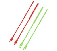4pcs Straw Cleaner Brush Extra Long, 9.45in Silicone Straw Brush Reusable Straw Cleaning Brush 6mm & 8mm Flexible Straw Crevice Pipe Cleaners for Metal Glass Straws (Red, Green)