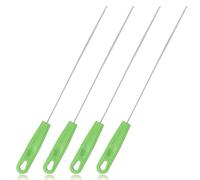 4pcs Straw Cleaner Brushes, Ergonomic Handle Narrow Straw Cleaning Tool Set for Extra Long Reusable Metal Straws Small Baby Bottles Tubes Water Bottle Pipe Traw Brush (Green)