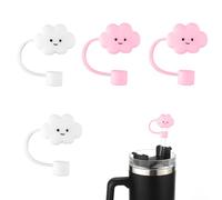 4pcs Straw Covers Cap Compatible with Stanley, Cloud Shaped Reusable Straw Tips Lids Top Topper for Sippy Cups Straw Protector for Stanley 40/30 OZ Tumbler (Blue)