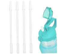 4PCS Straw Replacement and 2PCS Straw Brush, Safe Plastic Reusable Straws and Cleaner Replacement for 1000ml/2000ml Water Bottle