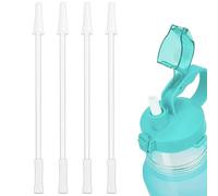 4PCS Straw Replacement and 2PCS Straw Brush, Safe Plastic Reusable Straws and Cleaner Replacement for 1000ml/2000ml Water Bottle..