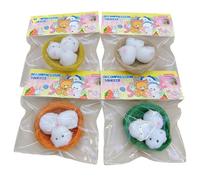 4PCS Stress Relief Toy, Stress Relief Nest Chick Toy Slow Rising Simulation Chicken Fidget Toy Decompression Three Chicken Squeeze Sensory Toy (White)
