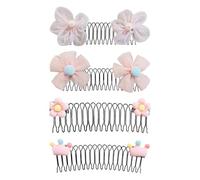 4Pcs Stretchable Invisible Hair Comb Clips To Hold Hairs Back, U Shape Hair Finishing Fixer Comb, Fringe Fixer Hairpin Combs Slides, Strong Hold Pins Holders Hairs Styling Accessories For Girls