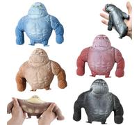 4PCS Stretchy Monkey Toy, Mini Squishy Monkey Stretch Gorilla Toy, Stress Relief Toys for Adults, Decompress Gorilla Toy, Anti-stress Orangutan Animals Toys for Party Favors