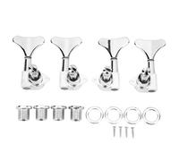 4Pcs String Tuning Key Metal 2R2L Sealed Electric Bass Tuning Peg Silver