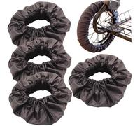 4Pcs Stroller Accessories, Oxford Cloth Dust-Proof Wheelchair Wheel Covers with Elastic Band, Tyre Covers for 6.3-7.1 Inch Wheels Front Rear.