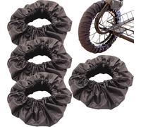 4Pcs Stroller Accessories, Oxford Cloth Dust-Proof Wheelchair Wheel Covers with Elastic Band, Tyre Covers for 6.3-7.1 Inch Wheels Front Rear