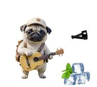 4Pcs Strumming Yorkshire Terrier Car Vent Clip, Cute Cartoon Dog Car Air Freshener Clip, 2D Dog Acrylic Fragrance Diffuser, for Cars AC Vents, Long-Lasting Scent (4 pcs)