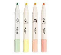 4Pcs Student Study Fluorescent Highlighters 4 Color Gentle on Eyes Fluid Inks Flows for Textbook Annotation and Fluorescent Markers